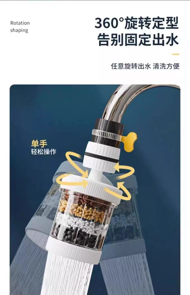 360° rotating & 6 layer water faucet filter